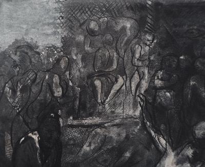 Auguste RODIN (d’après) : Minos sur son trône - Gravure, 1897 2