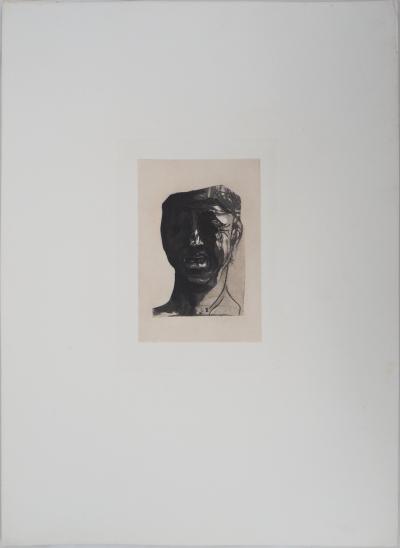 Auguste RODIN (d’après) : Masque de Minos - Gravure, 1897 2