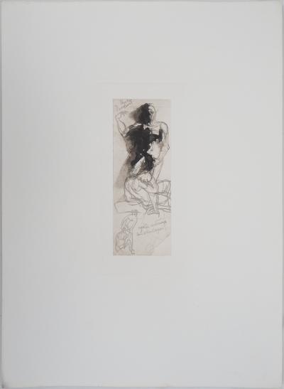 Auguste RODIN (d’après) : Ugolin raconte au Dante - Gravure, 1897 2