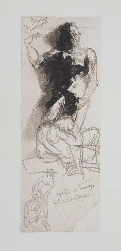 Auguste RODIN (d’après) : Ugolin raconte au Dante - Gravure, 1897 2