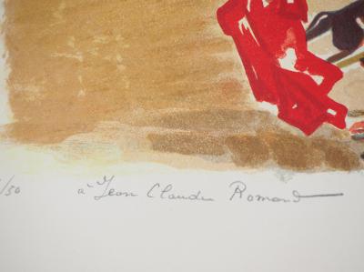 André VILLEBOEUF : Scène de tauromachie - Lithographie originale Signée 2