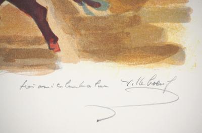 André VILLEBOEUF : Scène de tauromachie - Lithographie originale Signée 2