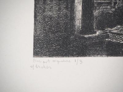 Marcel ROCHE : Les cheminées - Gravure originale signée 2