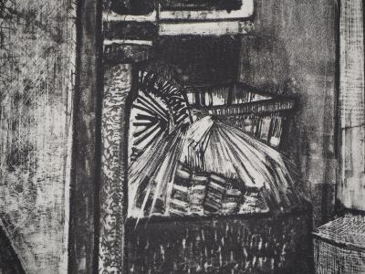 André MINAUX - Le grenier - Lithographie Originale Signée 2
