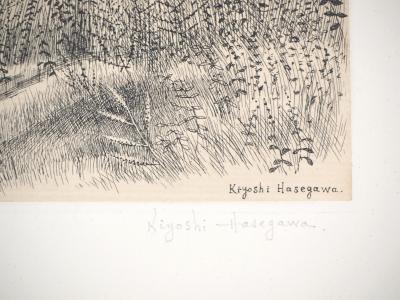 Kiyoshi HASEGAWA : Un jeune arbre - Gravure originale signée, 1953 2