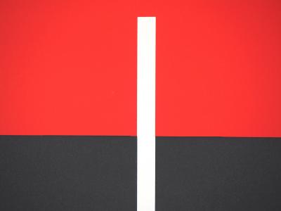 Françoise MOSSER-CARDON : Composition noire et rouge - Lithographie originale Signée 2