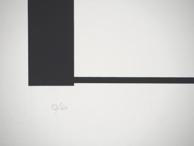 Françoise MOSSER-CARDON : Composition noir et vert - Lithographie originale Signée 2