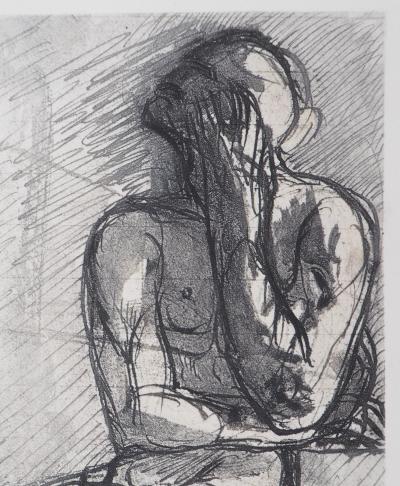 Auguste RODIN (d’après) : Homme assis - Gravure 2