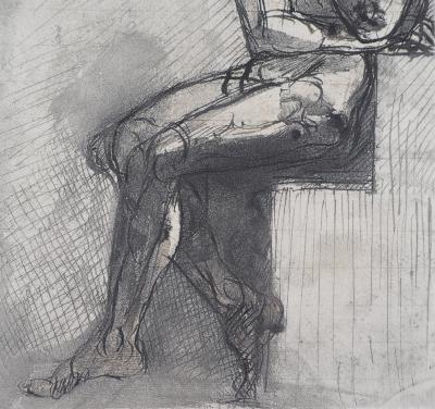 Auguste RODIN (d’après) : Homme assis - Gravure 2