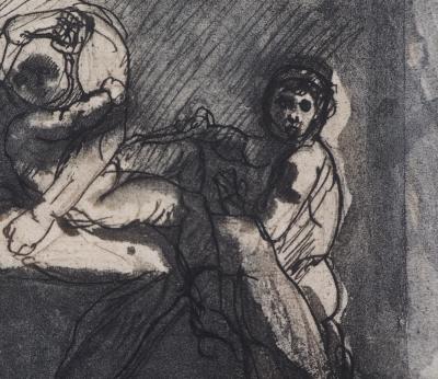 Auguste RODIN (d’après)  - Scène familiale - Gravure 2