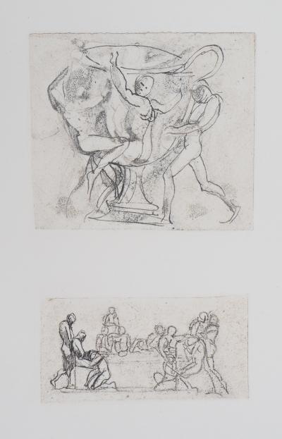 Auguste Rodin (after): Venus, study of a vase and bas-relief - Engraving 2