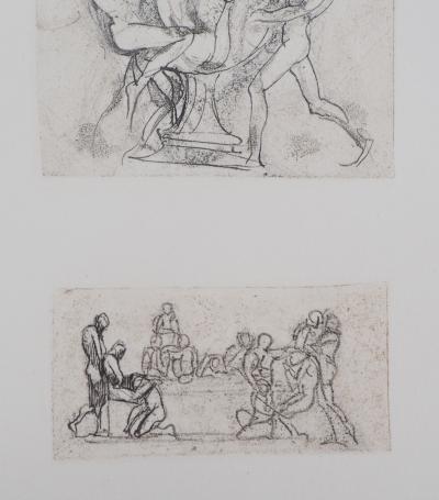 Auguste Rodin (after): Venus, study of a vase and bas-relief - Engraving 2