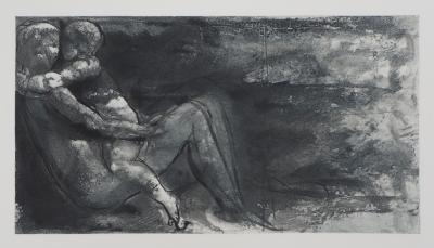 Auguste RODIN (nachher): Liegende Frau und Kind - Kupferstich 2