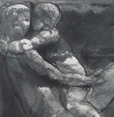 Auguste RODIN (d'après) : Femme et enfant allongés - Gravure 2