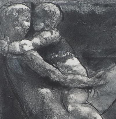 Auguste RODIN (nachher): Liegende Frau und Kind - Kupferstich 2