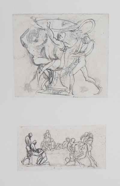 Auguste RODIN (d’après) : Vénus, étude de vase et bas-relief - Gravure 2