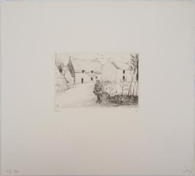 Jean Émile LABOUREUR : Paysage au vagabond - Gravure Originale Signée 2