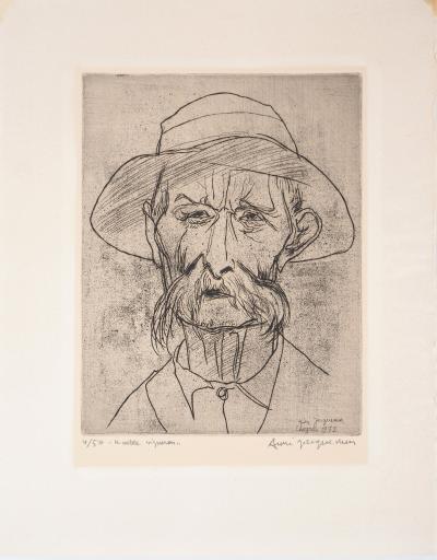 André JACQUEMIN : Portrait d’un paysan - Gravure originale signée 2