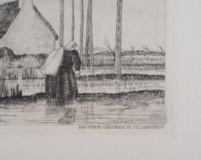 Jean Émile LABOUREUR : Le vol des canards - Gravure Originale Signée 2