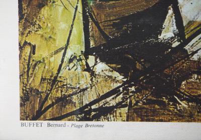 Bernard BUFFET (d’après) : Plage bretonne - Lithographie sur toile, Signée 2
