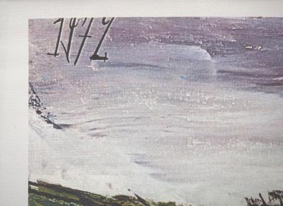Bernard BUFFET (d’après) - Plage bretonne - Lithographie sur toile signée 2