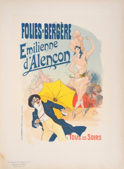 Jules CHERET : Émilienne d’Alençon (Folies-Bergère) - Lithographie originale signée, 1897 2