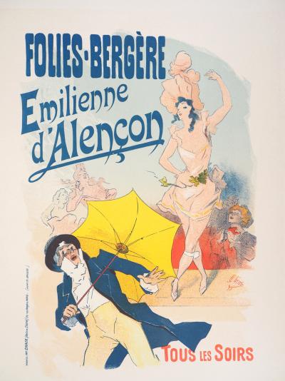 Jules CHERET : Émilienne d’Alençon (Folies-Bergère) - Lithographie originale signée, 1897 2