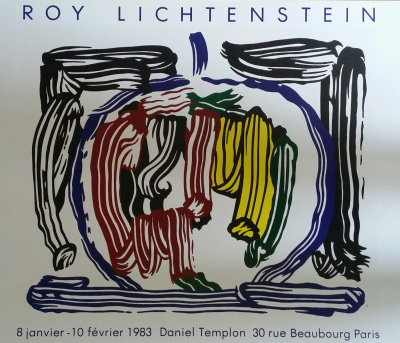 Roy LICHTENSTEIN - Nature morte au pinceau avec pomme, 1983 -  Impression offset 2