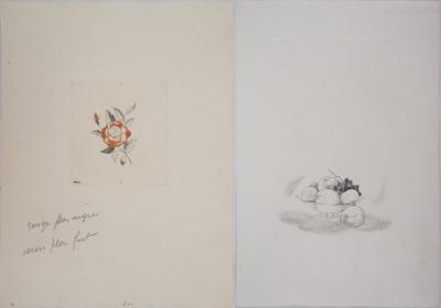 Jean Émile LABOUREUR : Nature morte - Lot de deux gravures 2