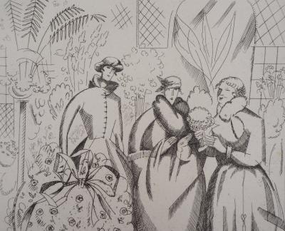 Jean Émile LABOUREUR - Chez la fleuriste, 1920 - Gravure Originale Signée 2