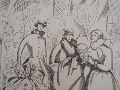 Jean Émile LABOUREUR - Chez la fleuriste, 1920 - Gravure Originale Signée 2