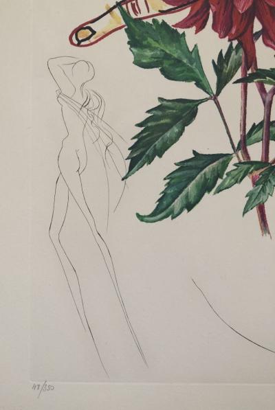 Salvador DALI - Dahlia Rapax,  Fleurs surréalistes, 1972 - Gravure originale signée au crayon 2