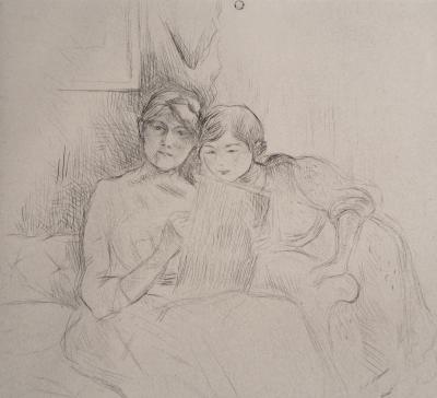 Berthe MORISOT : La leçon de dessin - Gravure Originale 2