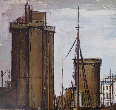 Bernard BUFFET : La Rochelle, le Vieux Port - Lithographie sur toile, Signée 2