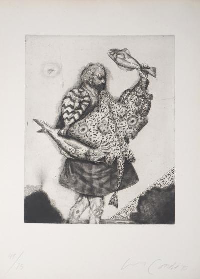 Miguel CONDÉ : The fisherman - Original signed 2