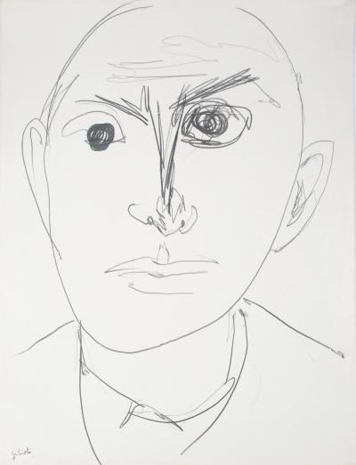 Émile GILIOLI - Visage masculin - Dessin original signé 2