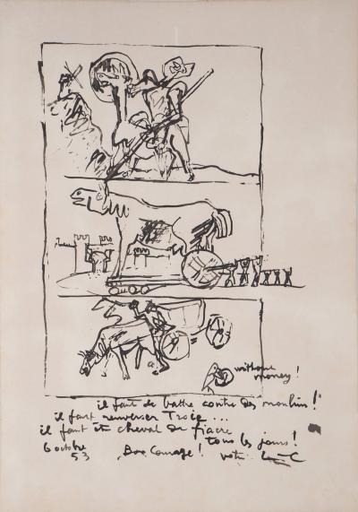LE CORBUSIER - Don Quichotte, Cheval de Troie et Cheval de fiacre - Lithographie originale signée 2