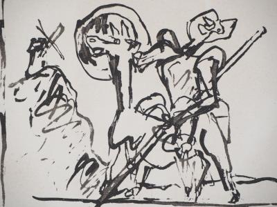 LE CORBUSIER - Don Quichotte, Cheval de Troie et Cheval de fiacre - Lithographie originale signée 2