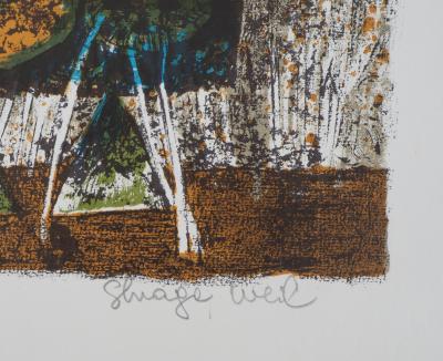 Shraga WEIL : Israel, Bellier sous la lune - Lithographie Originale Signée 2