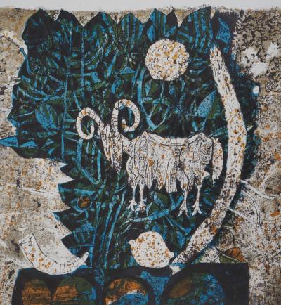 Shraga WEIL : Israel, Bellier sous la lune - Lithographie Originale Signée 2