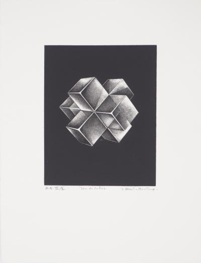 Jean-Martin BONTOUX - Jeu de cubes - Gravure originale signée au crayon 2