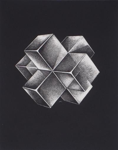Jean-Martin BONTOUX - Jeu de cubes - Gravure originale signée au crayon 2