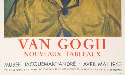 Vincent VAN GOGH (d’après) : Homme au chapeau bleu - Affiche lithographique originale d’époque 2