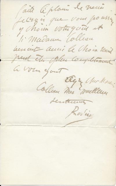Auguste RODIN - Lettre autographe signée 2