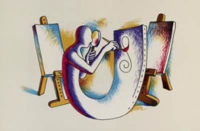 Mark Kostabi, L’atelier de l’artiste, Lithographie signée 2
