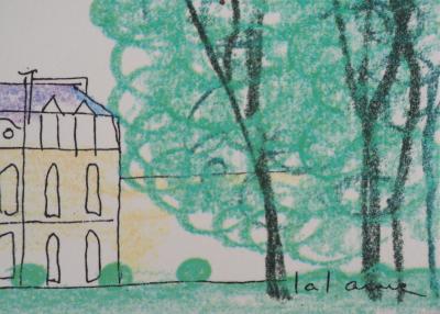 François-Xavier LALANNE: Elysée Palace with a rainbow, 1990 - Signed screenprint 2