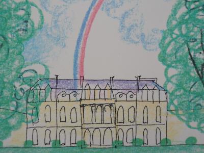 François-Xavier LALANNE : Palais de l’Elysée à l’arc en ciel, 1990 - Sérigraphie signée 2