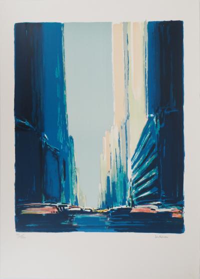 Pierre DOUTRELEAU : New York - Lithographie originale Signée 2