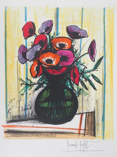 Bernard BUFFET : Les anémones - Lithographie originale, Signée au crayon 2