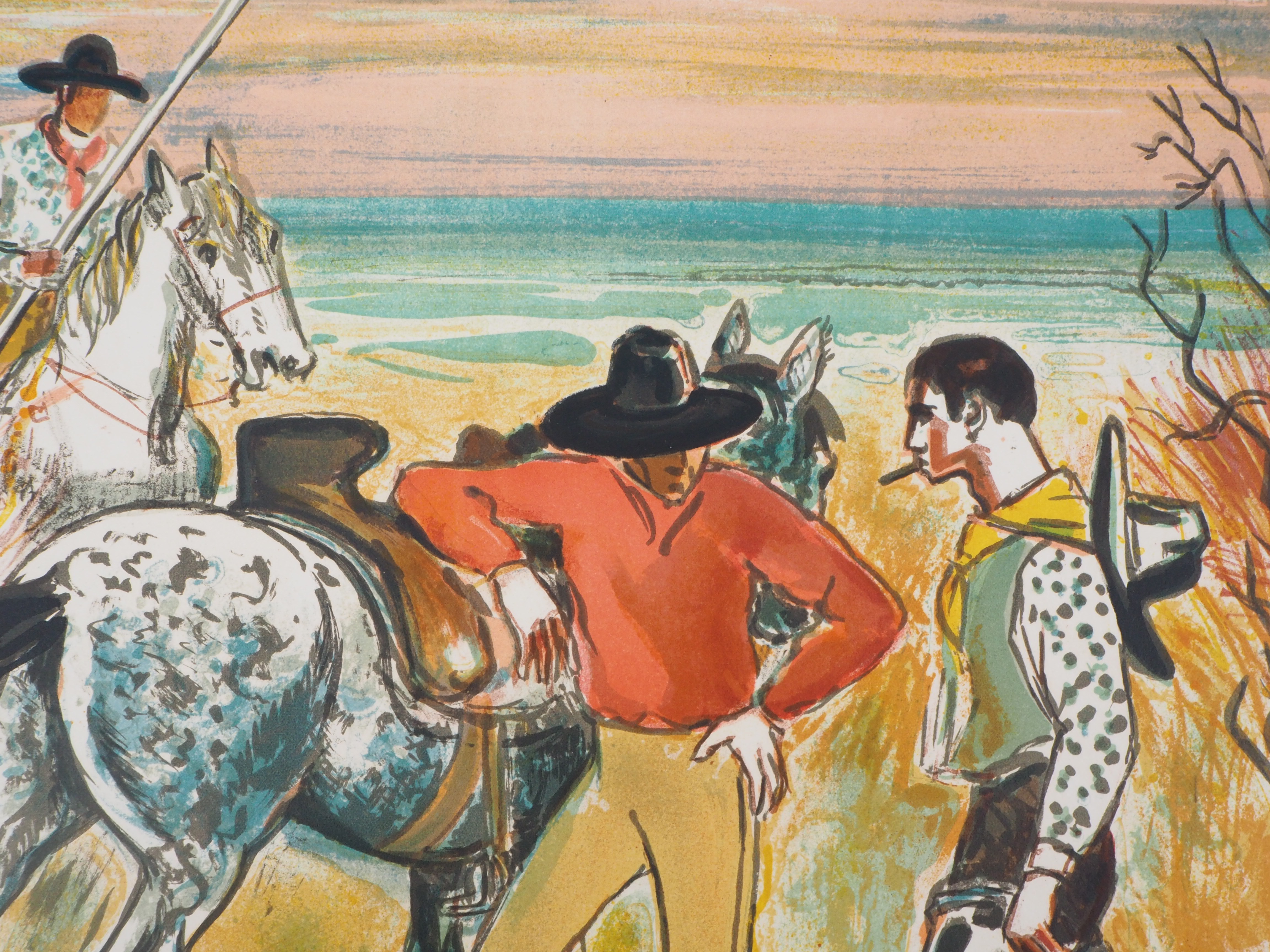 Yves BRAYER Les gardiens Lithographie originale